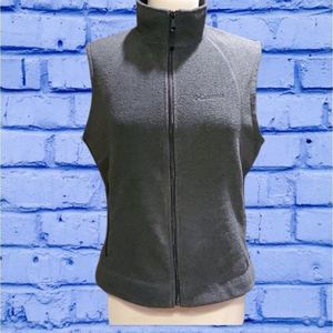 COLUMBIA FLEECE LADIES VEST DARK GRAY SZ M EUC